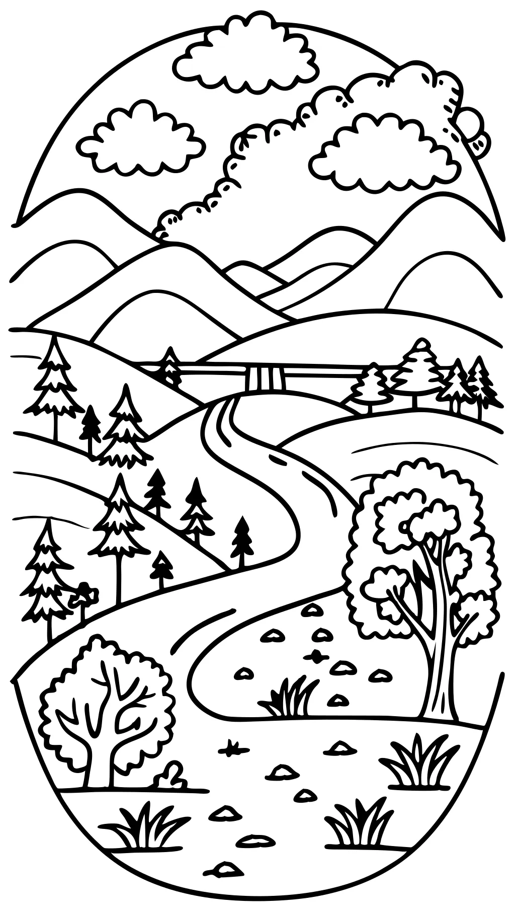 paysage adulte coloriage